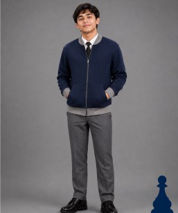 Xhaketë Uniforme – Blu Navy me Detaje Gri